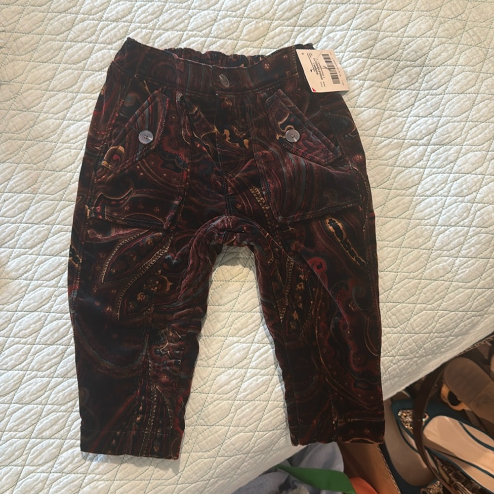 Banana republic NWT paisley velvet pants 12-18 mos